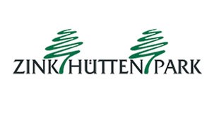 Logo Zinkhüttenpark mit stilisierten grünen Bäumen und schwarzer Schrift